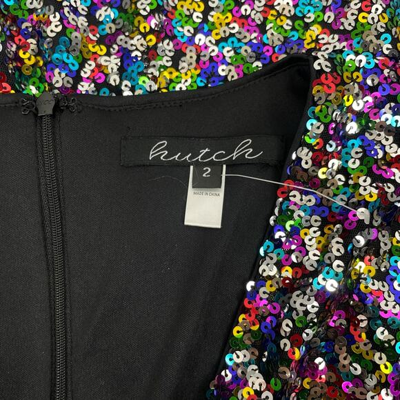 Hutch Demi Confetti Mini Dress in Rainbow Sequins Multi Color Size 2 - Picture 11 of 11